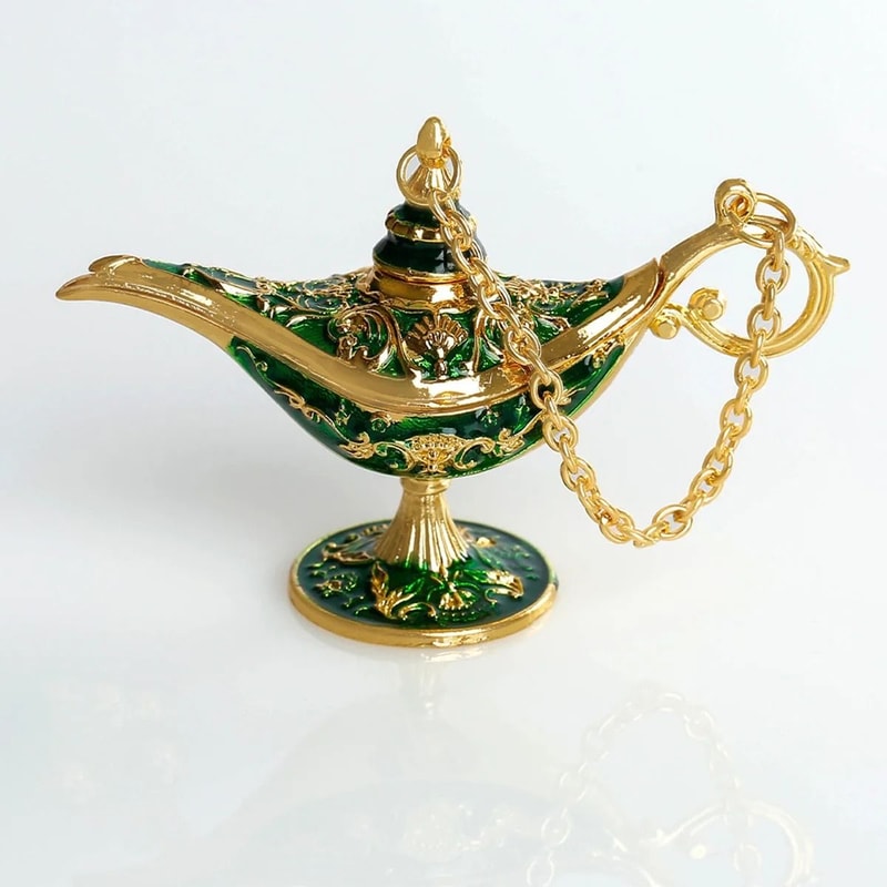Exquisite Aladdin European Ornament Vintage Metal Wishing Lamp Artisanal RussianStyle Home Decora 8