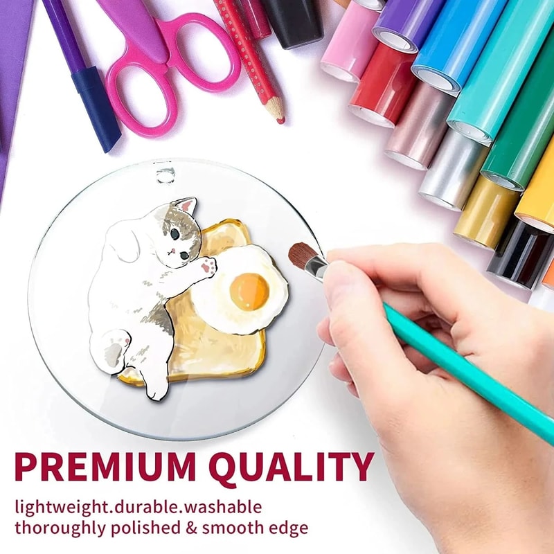 Clear Round Acrylic Ornament Blanks Transparent Acrylic Circle Discs For Vinyl Engraving And DIY C 2