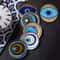 6Pack Wooden Coasters 4 In Evil Eye Theme Desktop Insulation Mats Modern Coffee Mug Coasters And 0