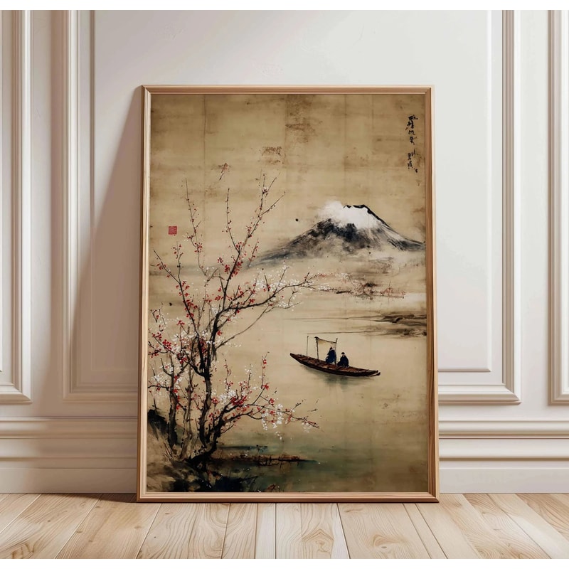 Ancient Pine Tree Wall Art Japanese Zen Plant Decor Oriental Nature Poster Calm Forest Canvas Pa 20