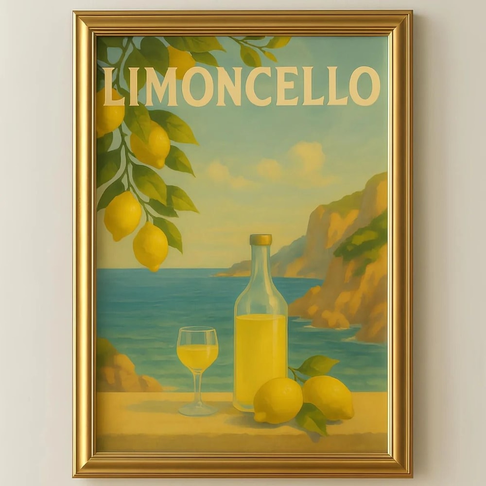 Mediterranean Lemon Tree Prints Italian Landscape Wall Art Modern Cottagecore Canvas Painting For 14
