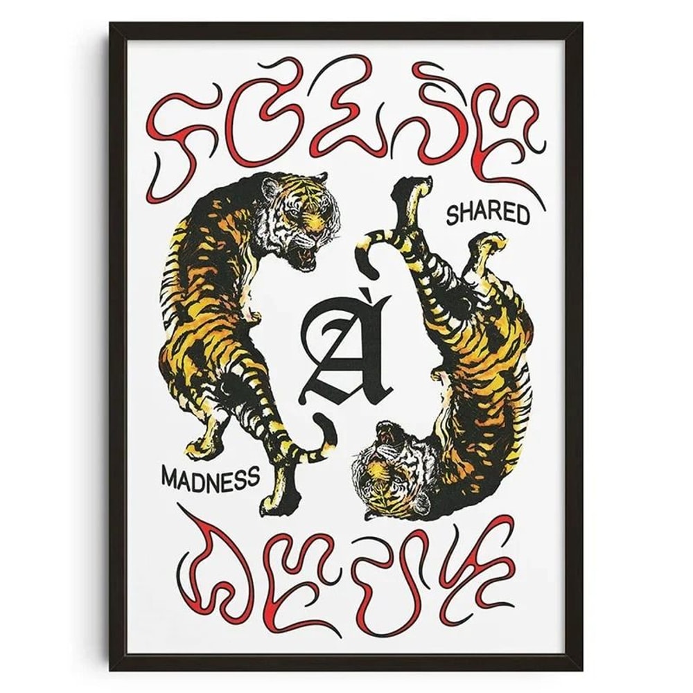 Japanese Okinawa Prefecture Art MidCentury Bauhaus Geometric Snake Modern Animal Canvas Wall Art 10