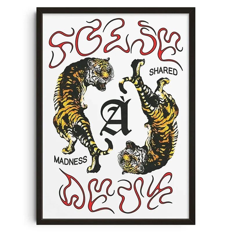 Japanese Okinawa Prefecture Art MidCentury Bauhaus Geometric Snake Modern Animal Canvas Wall Art 10