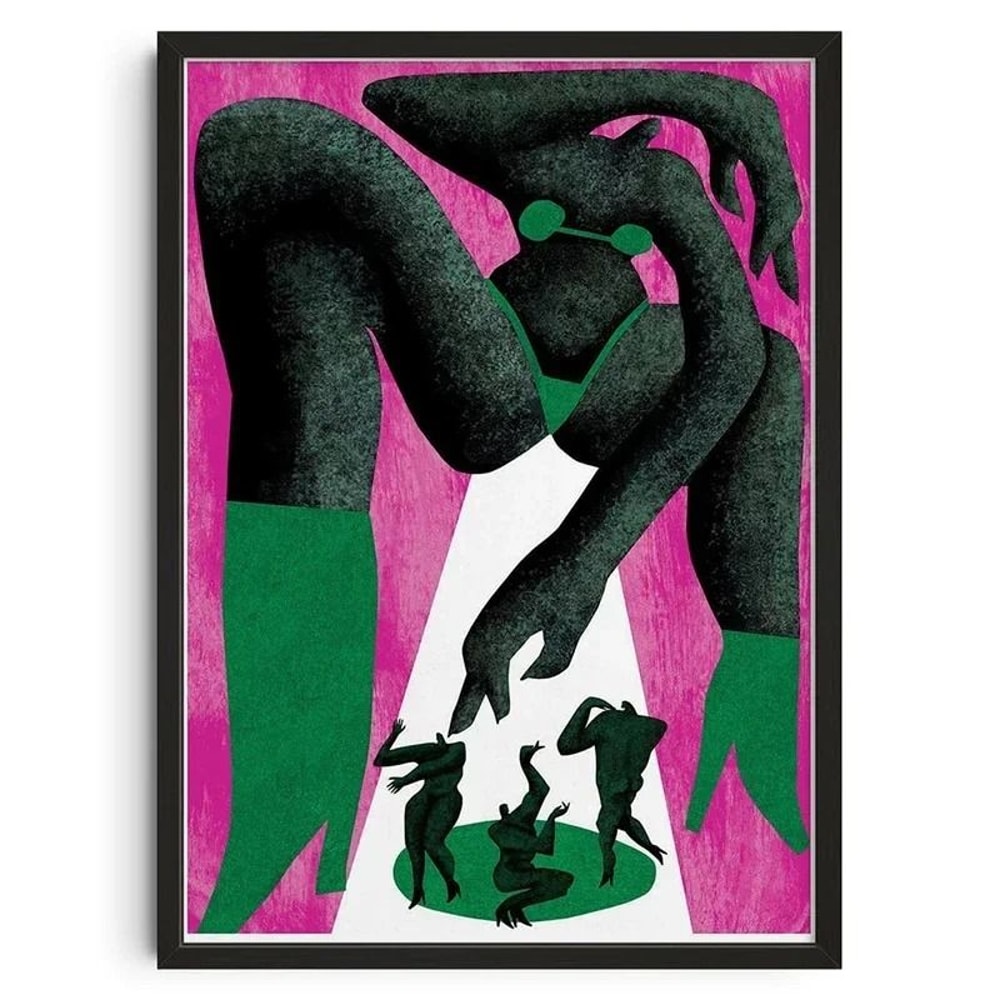 Japanese Okinawa Prefecture Art MidCentury Bauhaus Geometric Snake Modern Animal Canvas Wall Art 11