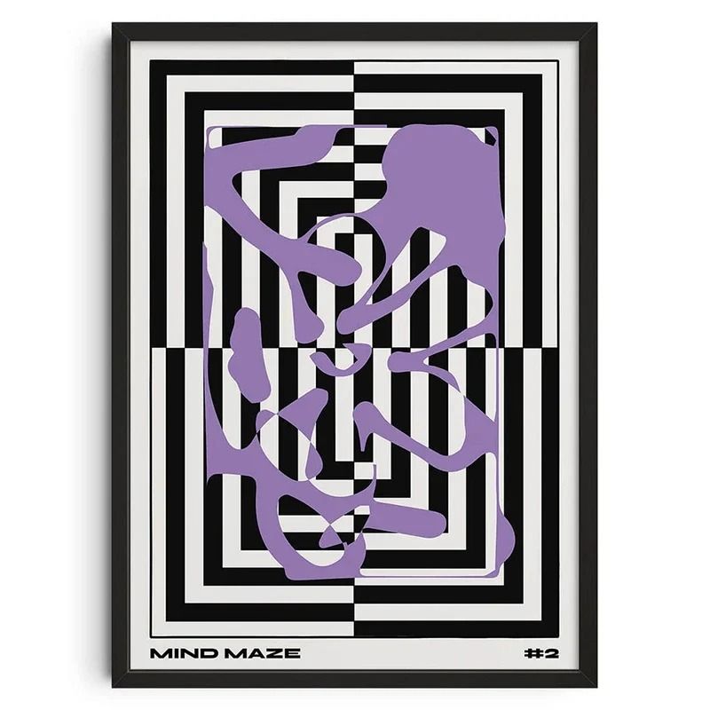 Japanese Okinawa Prefecture Art MidCentury Bauhaus Geometric Snake Modern Animal Canvas Wall Art 13