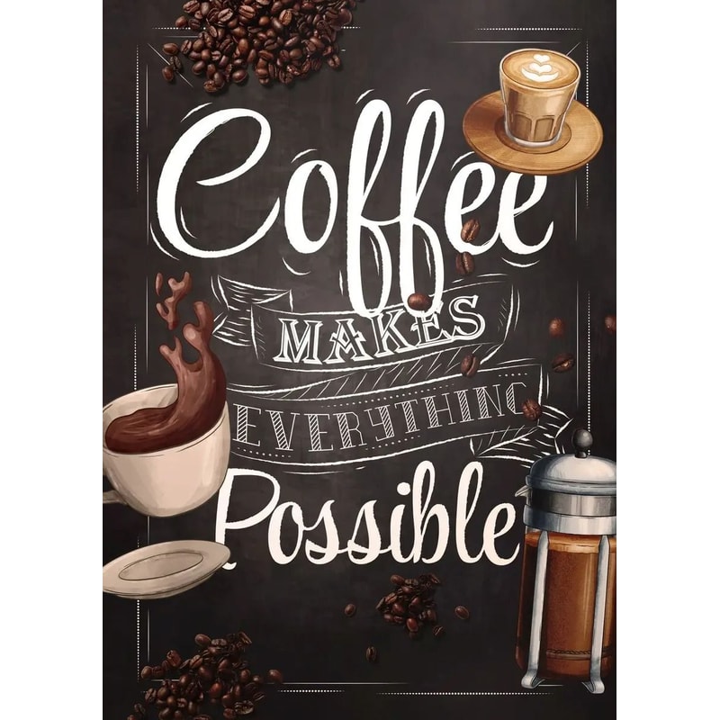 Coffee Cup Canvas Poster Nordic Bakery Cafe Prints Vintage Chalkboard Kitchen Art For Restaurant 10