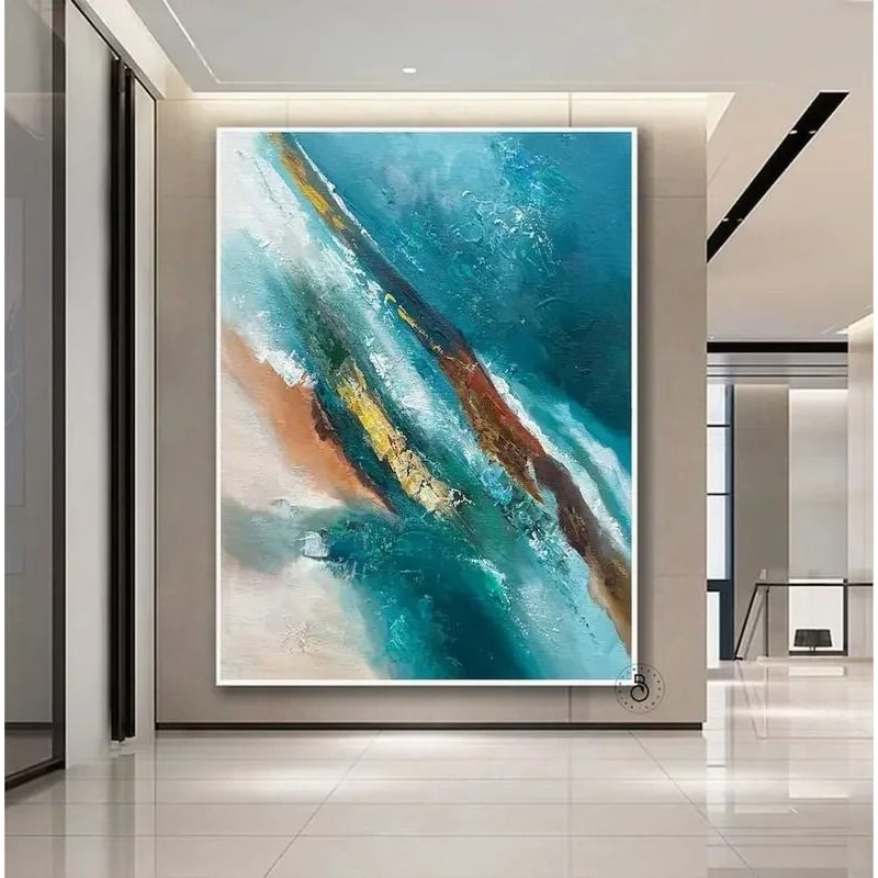 Abstract Texture Oil Painting Minimalist Gold Wall Decor Large HandmadeStyle Canvas Art For Luxur 14