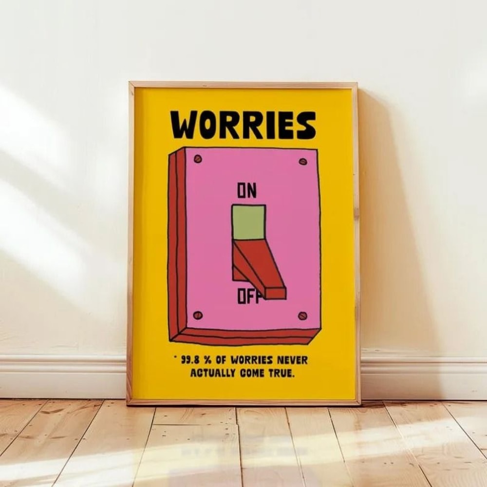 Cartoon Switch Poster Mental Health Inspirational Quotes 1