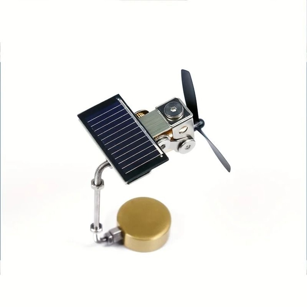 Solar Powered Copper Windmill Educational STEM Science Toy Kinetic Home Car Desktop Decor 5