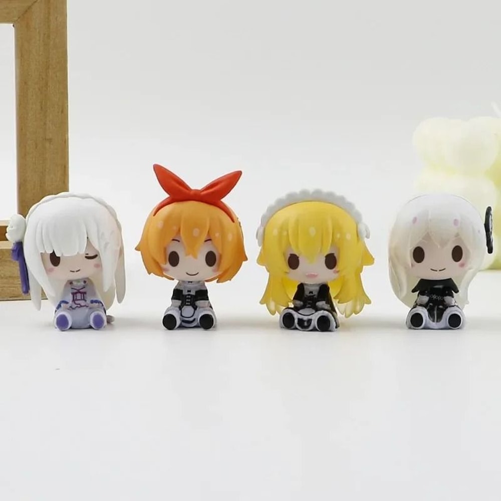 Re Zero Anime Figure Set 7pc Rem Ram Emilia Mini Statues PVC Action Figurine Desktop Decoration 4