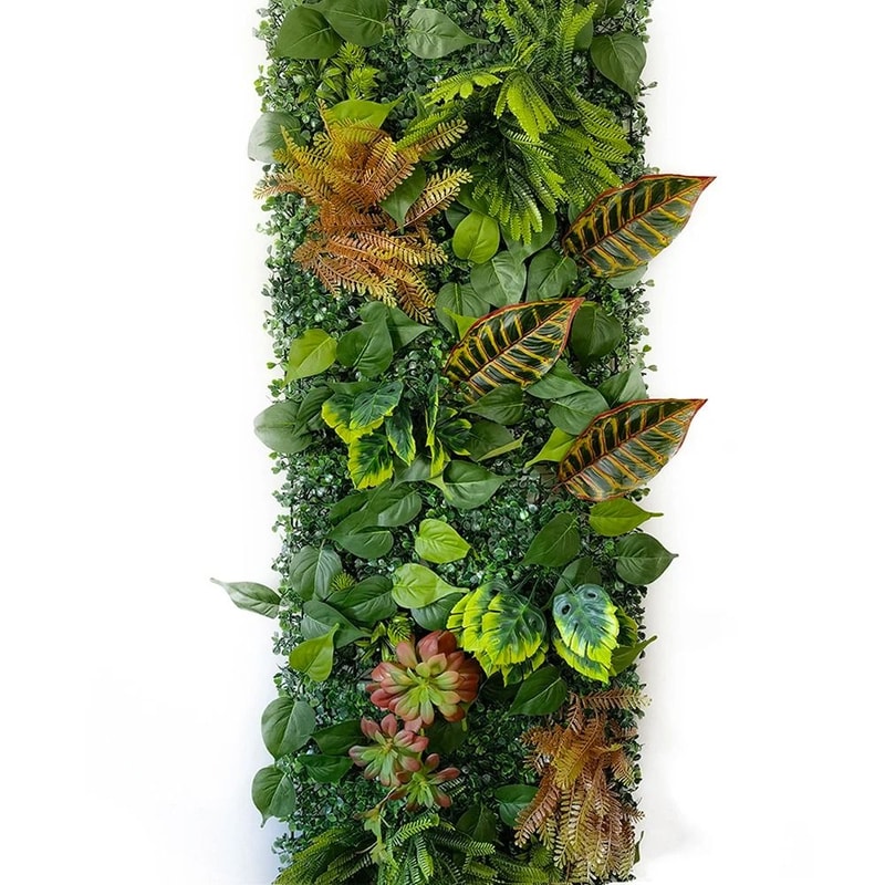 Artificial Subtropical Plant Wall 16x47 In Greenery Background Panel Lush Hedge Fence For Wedding 0
