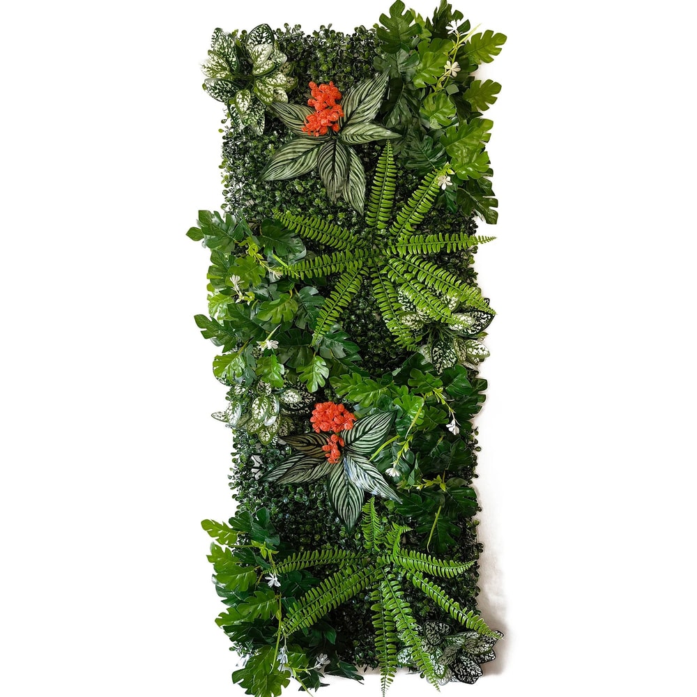Artificial Subtropical Plant Wall 16x47 In Greenery Background Panel Lush Hedge Fence For Wedding 4