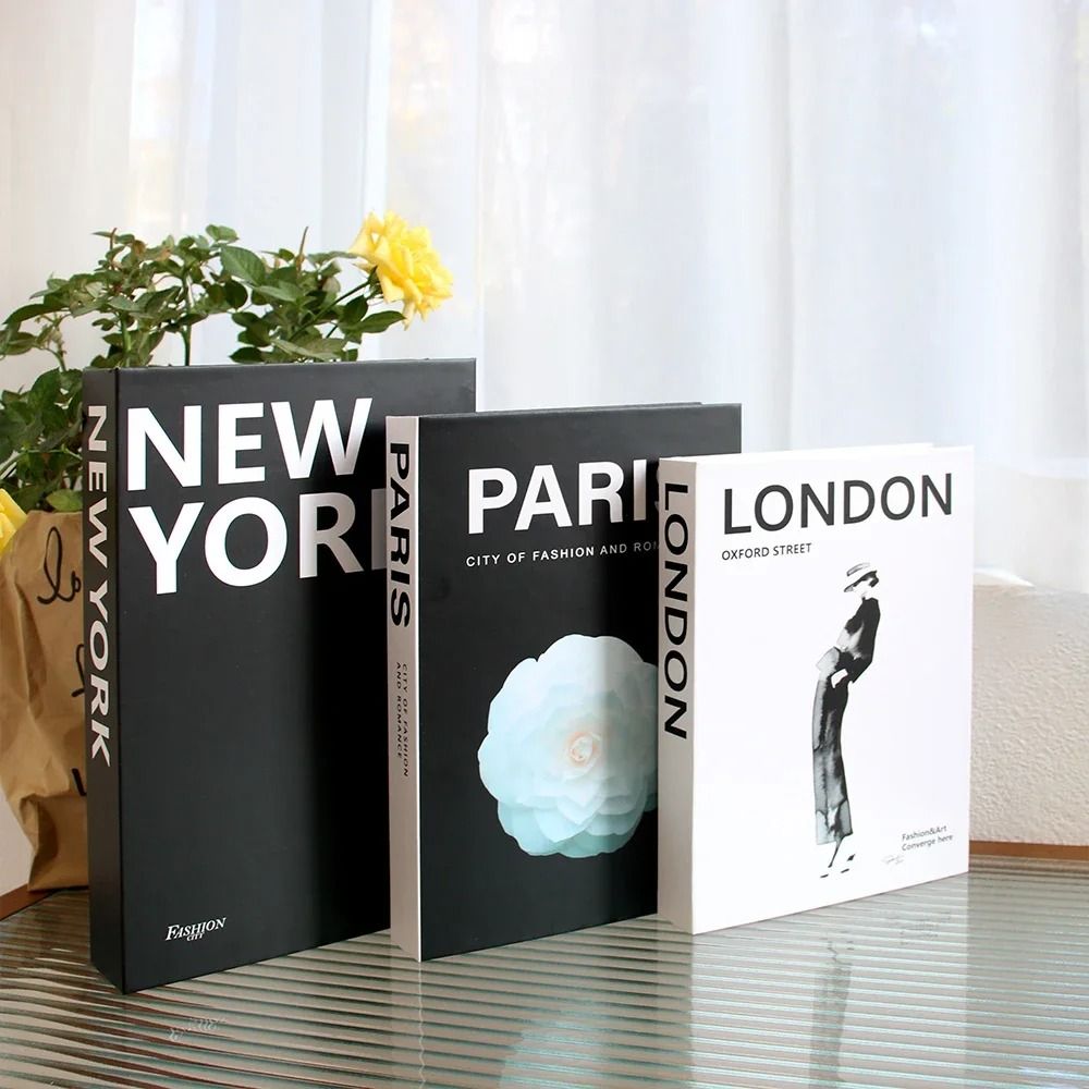 Luxury Decorative Fake Books Set 3pc Modern Bookshelf Ornaments Aesthetic Coffee Table Decor Not 10