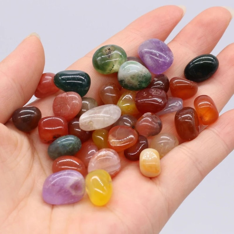 Colorful Rain Flower Stone Pebbles Natural Loose Beads For Fish Tank Potted Plants Reiki Crystal 4