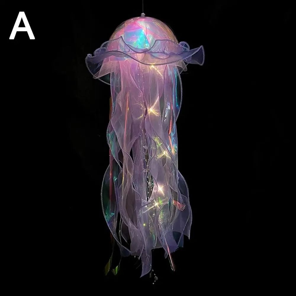 DIY Jellyfish Hanging Lamp Portable Mermaid Ocean Night Light Under The Sea Party Decor Bedroom 7