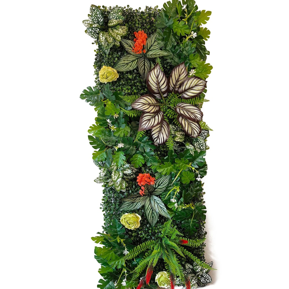 Artificial Meadow Flower Wall 16x47 In Lush Green Grass Panel Floral Backdrop For Wedding Window 20