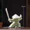 White Ceramic Samurai Figurine Blanc De Chine Oriental Warrior Statue Modern Geometrical Zen Desk 10