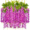 Artificial Silk Violet Vines 12pc Hanging Floral Centerpieces Realistic Wisteria Garland For Wedd 7