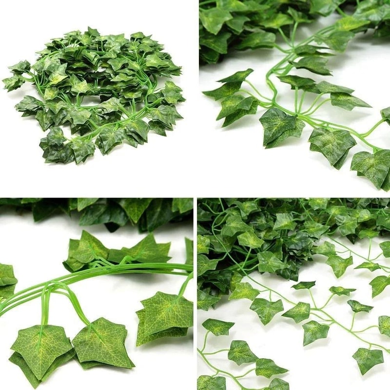 Artificial Silk Ivy Garland 12pc Lush Green Creeper Vines Realistic Fake Foliage For Garden Balco 5