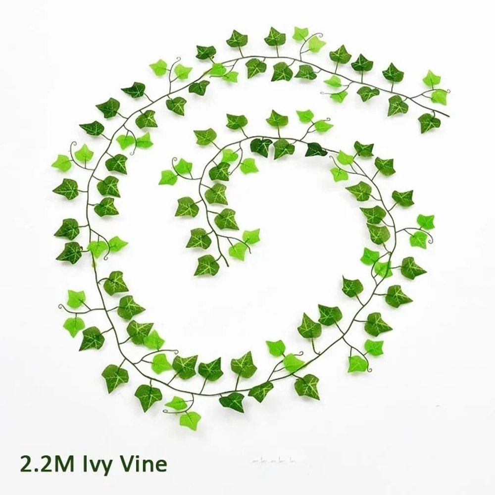 Artificial Silk Ivy Garland 12pc Lush Green Creeper Vines Realistic Fake Foliage For Garden Balco 7