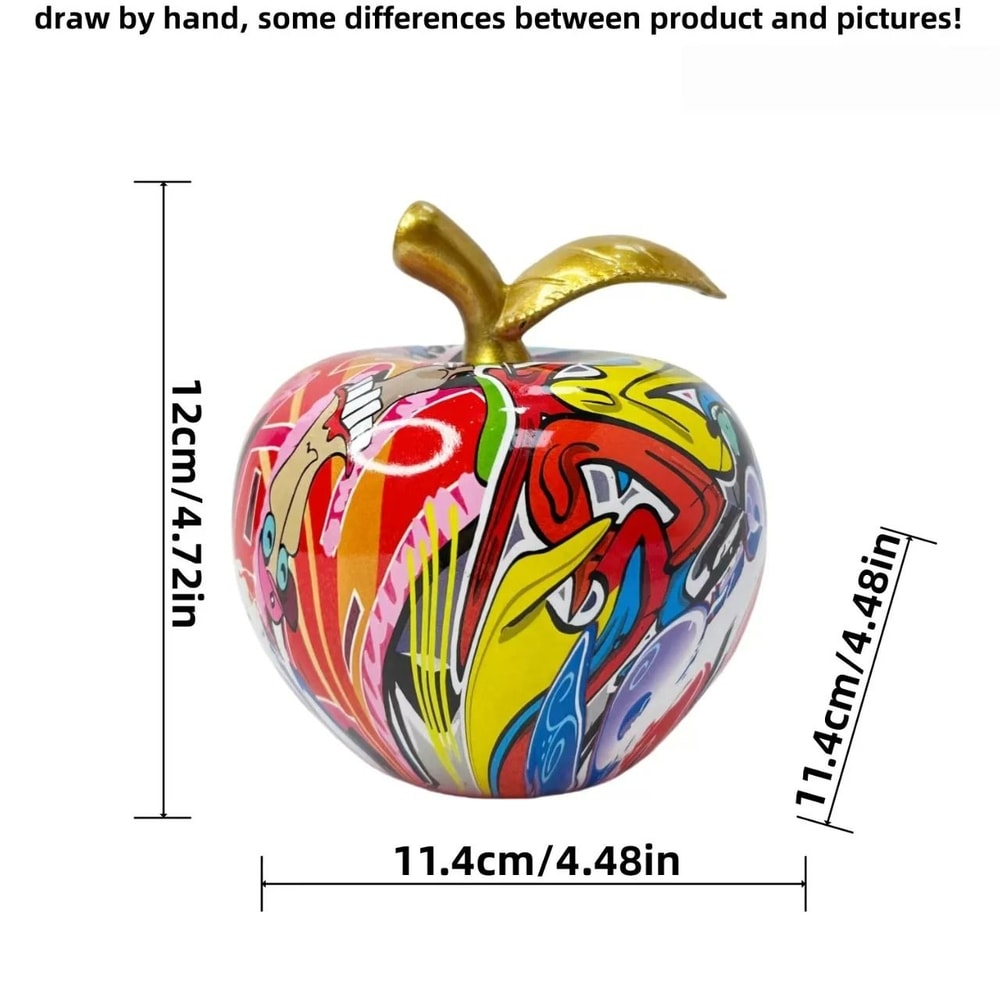 Abstract Floral Apple Statue Modern Artistic Resin Sculpture Vibrant Fruit Ornament For Home Off 7