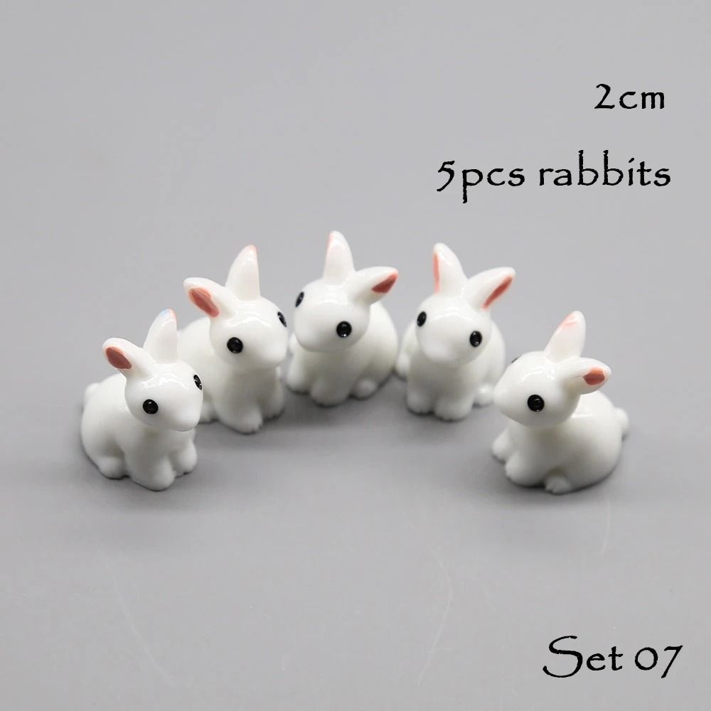 Miniature Animal Figurine Set 5Piece Tiny Dog Cat Sheep Fish Fairy Garden Aquarium DIY Accessor 12