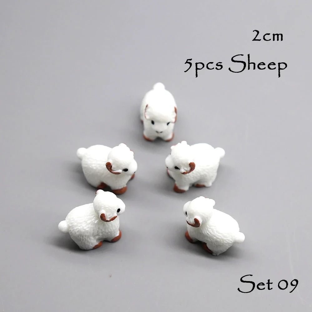 Miniature Animal Figurine Set 5Piece Tiny Dog Cat Sheep Fish Fairy Garden Aquarium DIY Accessor 14