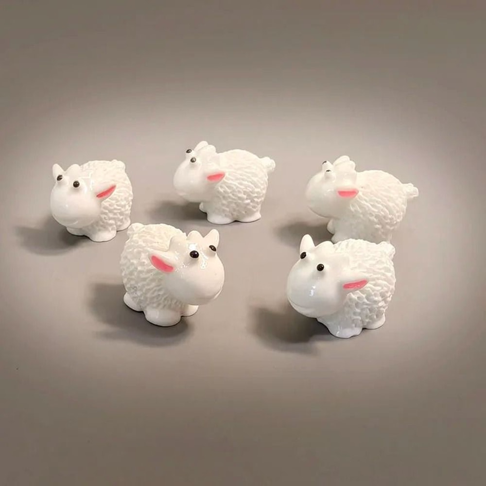 Miniature Animal Figurine Set 5Piece Tiny Dog Cat Sheep Fish Fairy Garden Aquarium DIY Accessor 15