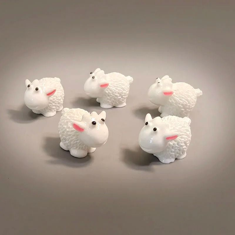 Miniature Animal Figurine Set 5Piece Tiny Dog Cat Sheep Fish Fairy Garden Aquarium DIY Accessor 15