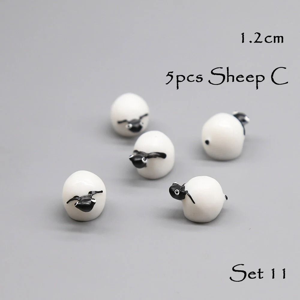 Miniature Animal Figurine Set 5Piece Tiny Dog Cat Sheep Fish Fairy Garden Aquarium DIY Accessor 16