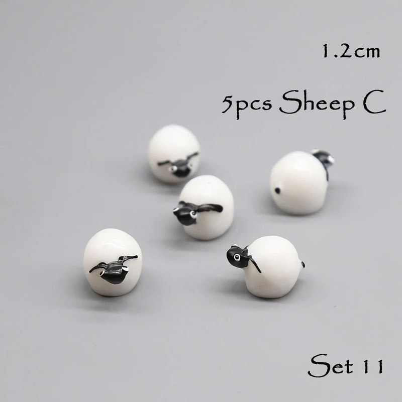 Miniature Animal Figurine Set 5Piece Tiny Dog Cat Sheep Fish Fairy Garden Aquarium DIY Accessor 16