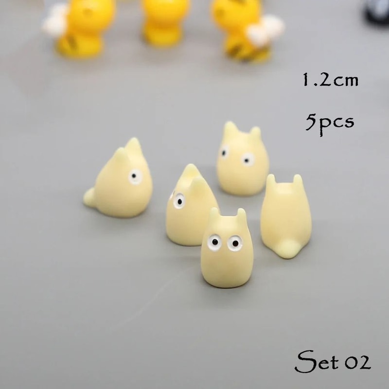 Miniature Animal Figurine Set 5Piece Tiny Dog Cat Sheep Fish Fairy Garden Aquarium DIY Accessor 8