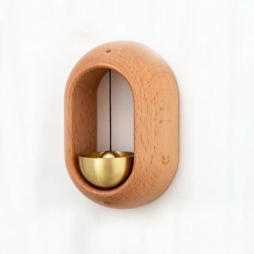 Magnetic Wooden Shopkeepers Bell Minimalist Beech Wood Doorbell Wind Chime Home Business Entry 7