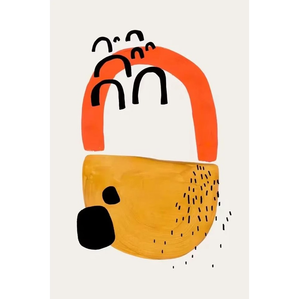 Mid Century Abstract Brush Stroke Art Minimalist Orange Watercolor Canvas Modern Wall Painting Fo 10