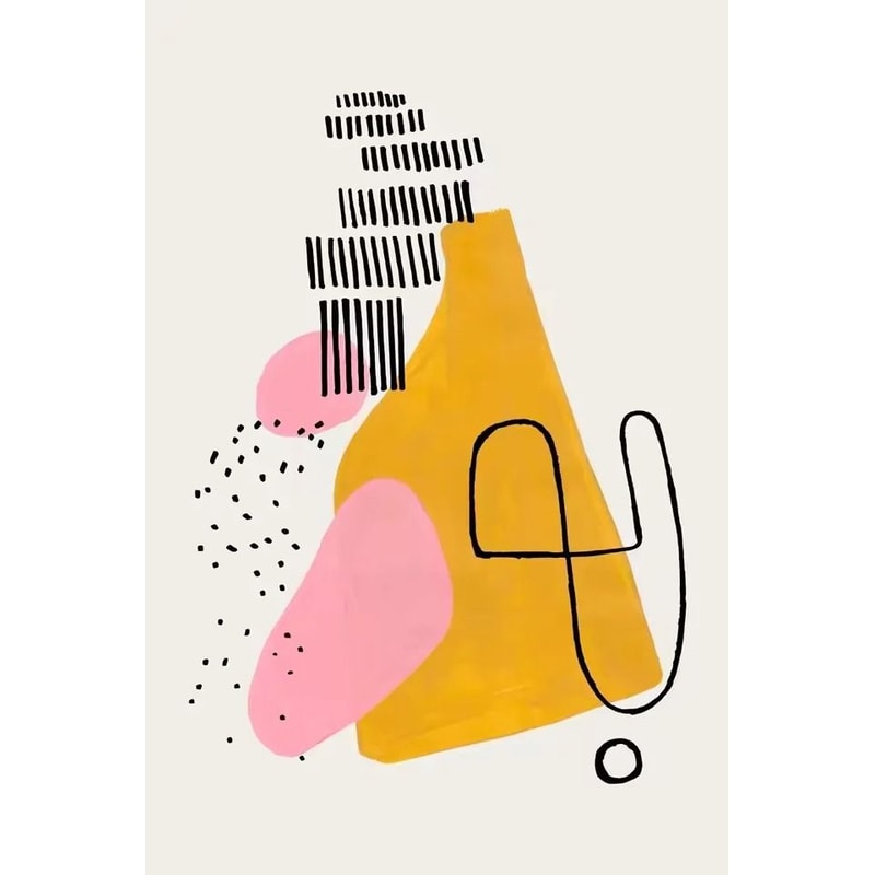 Mid Century Abstract Brush Stroke Art Minimalist Orange Watercolor Canvas Modern Wall Painting Fo 11