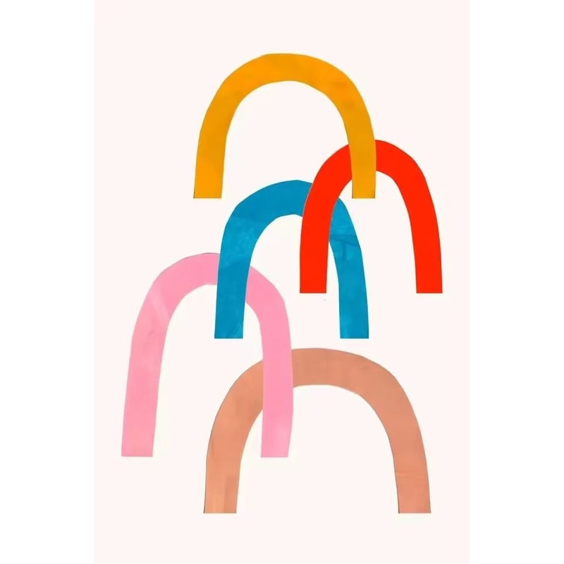 Mid Century Abstract Brush Stroke Art Minimalist Orange Watercolor Canvas Modern Wall Painting Fo 15