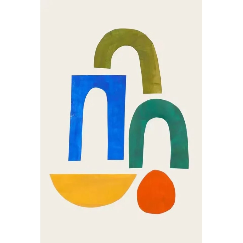 Mid Century Abstract Brush Stroke Art Minimalist Orange Watercolor Canvas Modern Wall Painting Fo 16