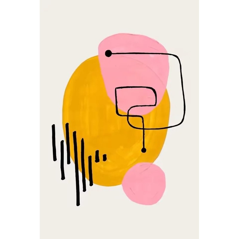 Mid Century Abstract Brush Stroke Art Minimalist Orange Watercolor Canvas Modern Wall Painting Fo 8