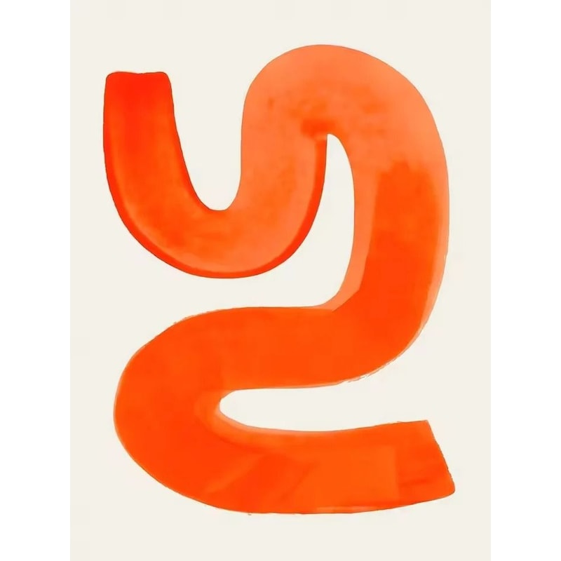 Mid Century Abstract Brush Stroke Art Minimalist Orange Watercolor Canvas Modern Wall Painting Fo 20