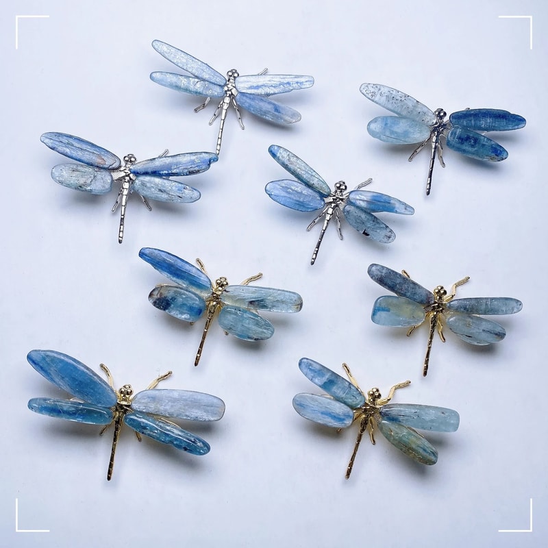 Natural Kyanite Crystal Dragonfly Handmade Polished Figurine Healing Gemstone Decor Childrens Gi 6