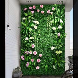 artificial moss grass wall panel (16x47 in) – faux greenery lawn – realistic backdrop for wedding & home decor