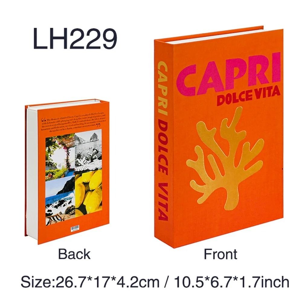 Travel Series Decorative Book Box Amalfi Italy Fashion Decor Colorful Coffee Table Ornament For L 15