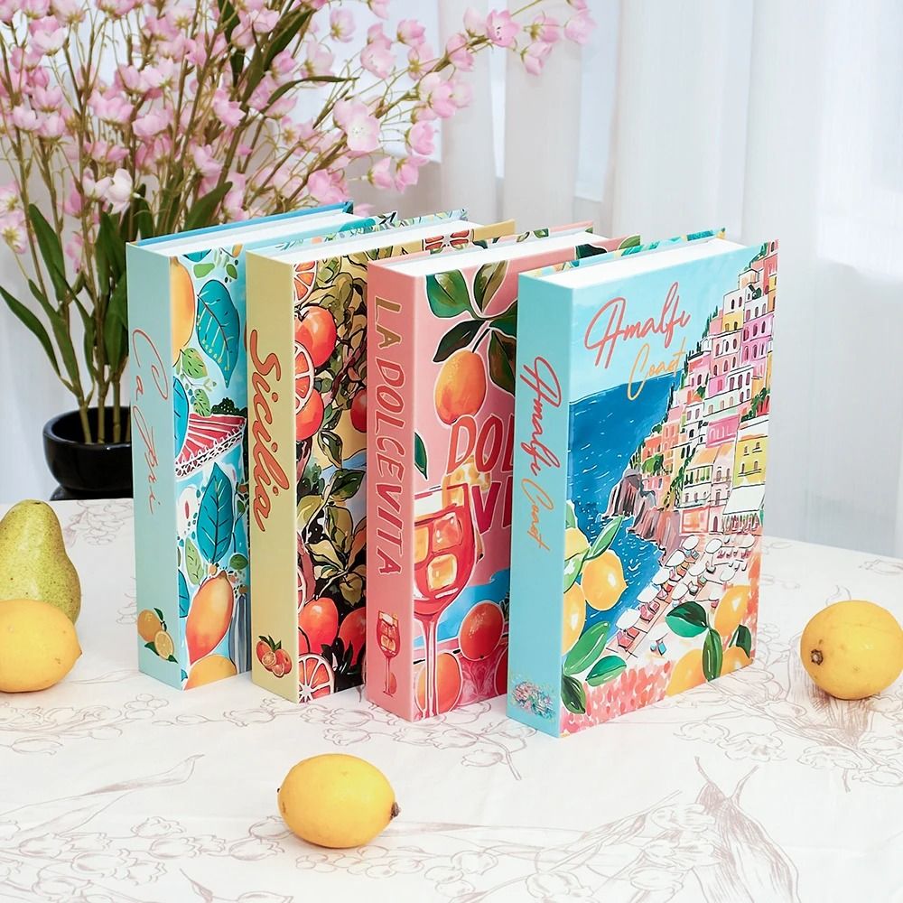 Travel Series Decorative Book Box Amalfi Italy Fashion Decor Colorful Coffee Table Ornament For L 3