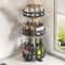 Rotatable Kitchen Spice Rack 360 Degree Turntable Organizer MultiFunctional Storage For Cabinets 7