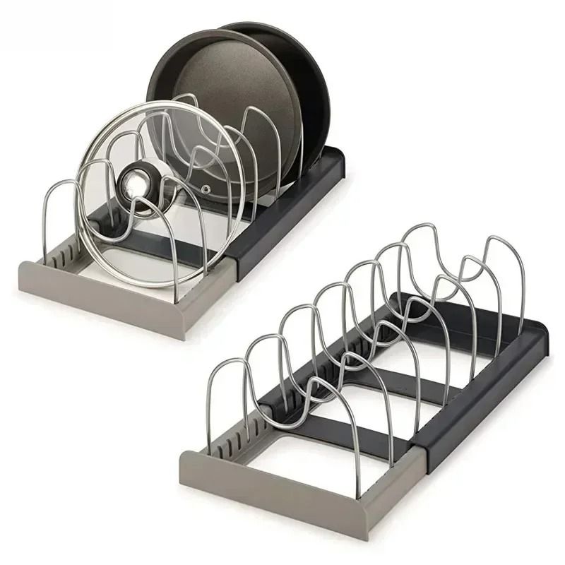 Expandable Pots And Pans Storage Rack Adjustable Cabinet Lid Holder With 6 Shelves For Kitchen Org 8