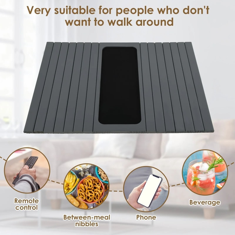 Folding Wood Sofa Arm Tray Sturdy And Robust Sofa Armrest Table Convenient Home Storage Snack Tr 4