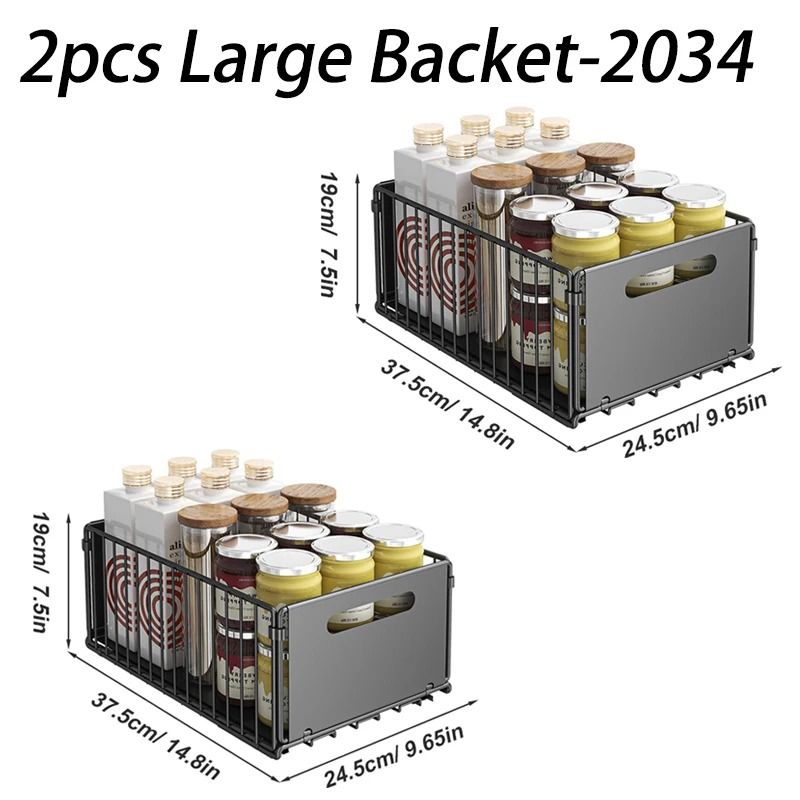 PullOut Cabinet Drawer Organizer Sliding Kitchen Storage Rack MultiPurpose Wire Basket For Spices 8