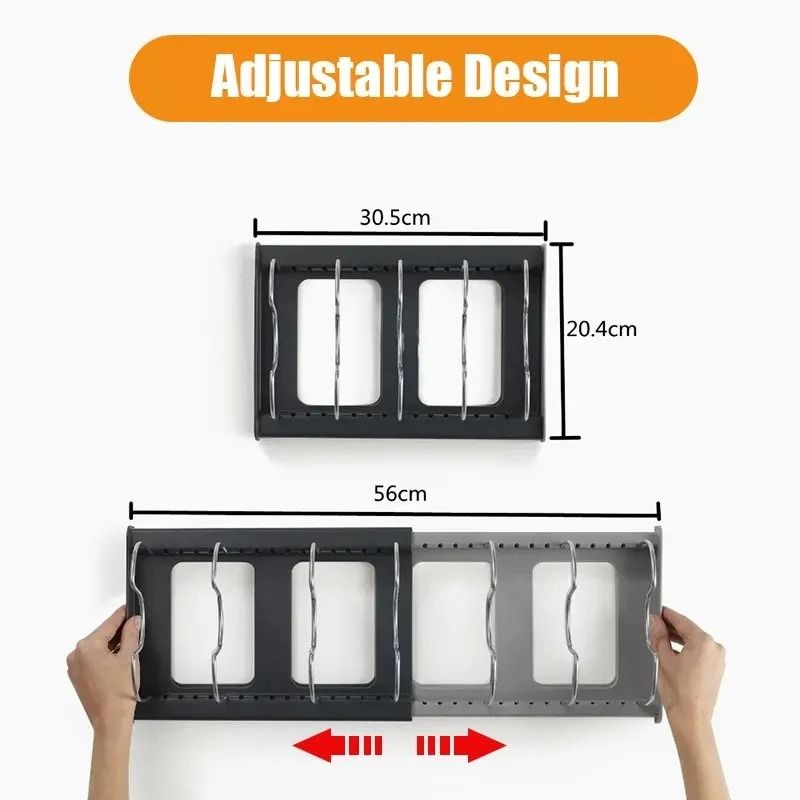Expandable Stainless Steel Cookware Rack Adjustable Cabinet Organizer For Pans Lids And Cutting Bo 1