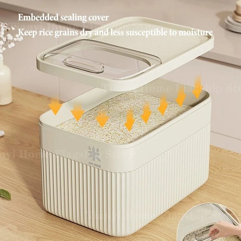 Airtight Rice Storage Box Sealed Jar InsectProof MoistureProof Dry Grain Container 5