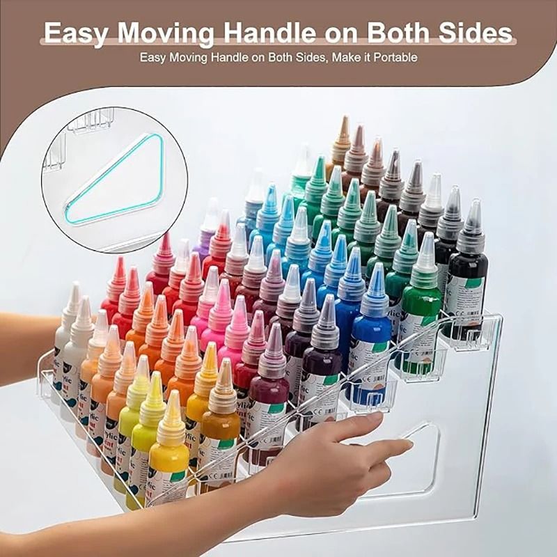 Transparent Paint Storage Rack 7Tier Acrylic Craft Paint Organizer Watercolor Hobby Paint Bottle 2